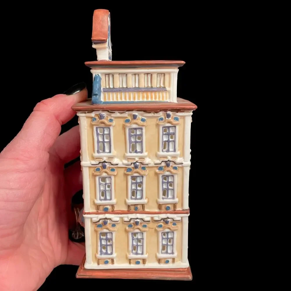 PartyLite Cafe Vienna P8276 Tealight House Ceramic Collectible Votive No Box
